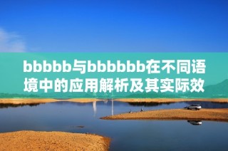 bbbbb与bbbbbb在不同语境中的应用解析及其实际效果探讨