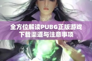 全方位解读PUBG正版游戏下载渠道与注意事项