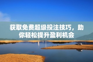 获取免费超级投注技巧，助你轻松提升盈利机会