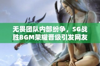 无畏团队内部纷争，SG战胜BGM荣耀晋级引发网友热议