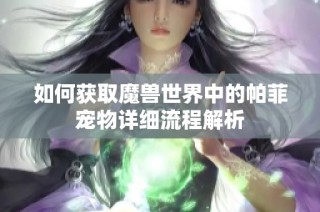 如何获取魔兽世界中的帕菲宠物详细流程解析