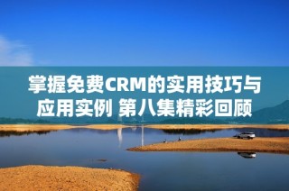 掌握免费CRM的实用技巧与应用实例 第八集精彩回顾