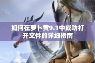 如何在萝卜黄9.1中成功打开文件的详细指南