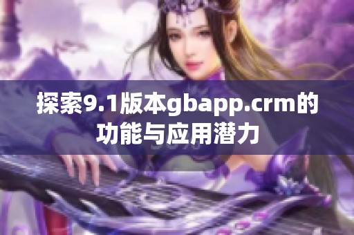 探索9.1版本gbapp.crm的功能与应用潜力