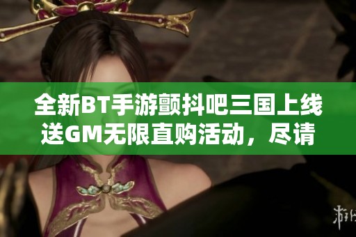 全新BT手游颤抖吧三国上线送GM无限直购活动，尽请关注！