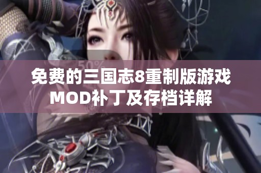 免费的三国志8重制版游戏MOD补丁及存档详解