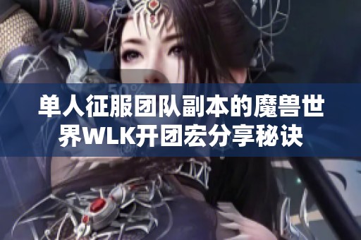 单人征服团队副本的魔兽世界WLK开团宏分享秘诀