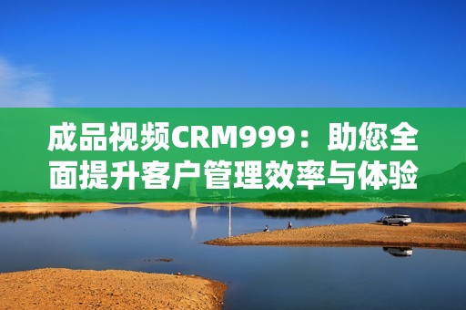 成品视频CRM999：助您全面提升客户管理效率与体验