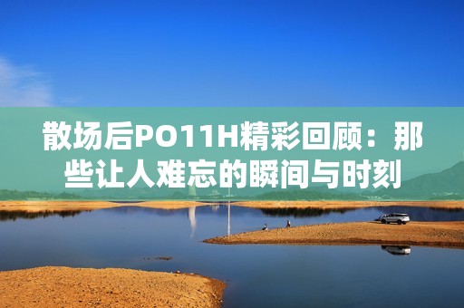 散场后PO11H精彩回顾：那些让人难忘的瞬间与时刻