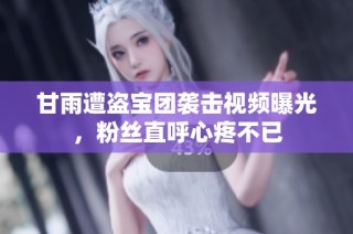 甘雨遭盗宝团袭击视频曝光，粉丝直呼心疼不已